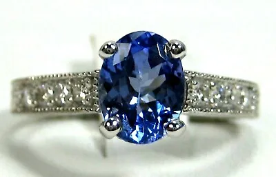 Tanzanite Ring Filigree 18K White Gold Appraisal Made In The USA 20yrs On EBay • £989.48