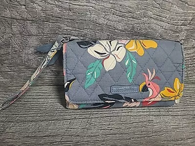 VERA BRADLEY RFID Tech Wristlet - Coastal Paradise Gray With Flamingo Bird - NWT • $9.99