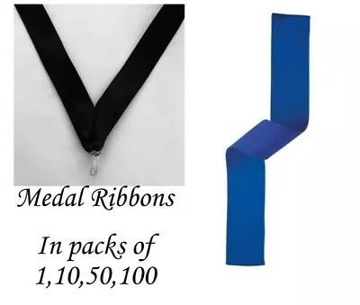 Blue Medal Ribbons With Clip Woven In Packs Of 11050100 • £3.32