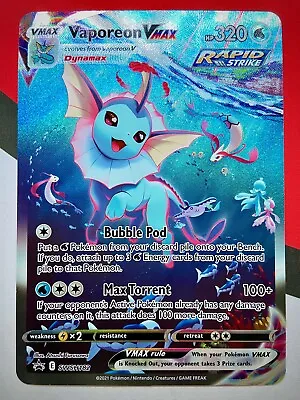 JUMBO Vaporeon VMAX Card Alt Art SWSH182 Pokémon Premium Collection PACK FRESH • $16.95