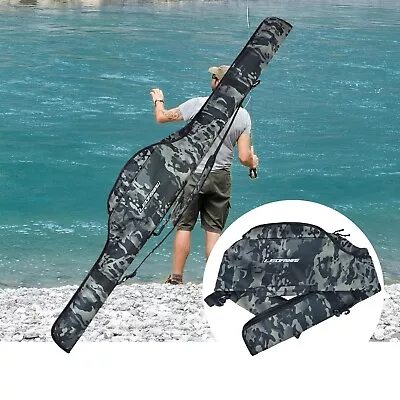 160CM Fishing Rod Bag Portable Folding Fishing Pole Tackle Protective Cover Case • $26.99