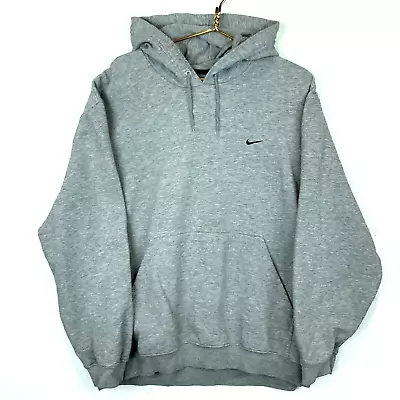 Vintage Nike Sweatshirt Hoodie Extra Large Gray Y2K Pullover Swoosh  • $42.49