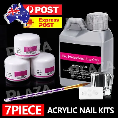 Acrylic Nail Set Monomer Liquid 3 Color Acrylic Powder Nail Brush For Extension • $13.95