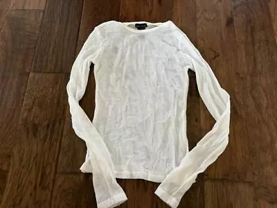 Victoria Secret Moda International White Mesh Fishnet See Thru Top Sz Small • $4.99