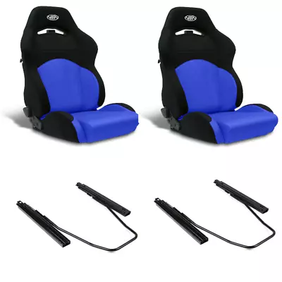 SAAS GT Seats (2) With Sliders Dual Recline Black/Blue ADR Compliant • $860