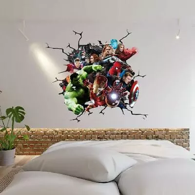 Marvel Avengers Smash Through Wall Sticker Vinyl Art Decal 3d Effect  • £14.99