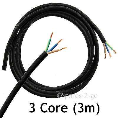 £7.22 • Buy 3 METRE Steam IRON CABLE Mains 3 Core Flex Cord Plug Lead 3m Black