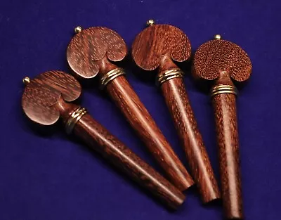 4 Pcs 4/4 High Quality Violin Heart Shape Pegs Tamarind Wood Brass Pin/Collar • $23.99