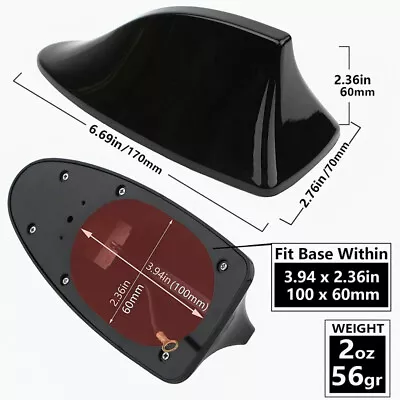 £6.89 • Buy Glossy Black Car Auto Shark Fin Antenna Radio AM/FM Signal Aerial Arial For BMW