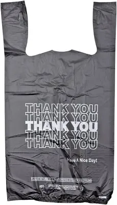New Large 21 X 6.5 X 11.5  Thank You  T-Shirt Plastic Grocery Shopping Bags-1000 • $25.50