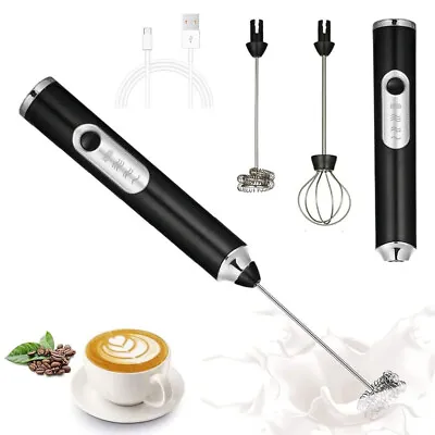 Electric Milk Coffee Frother USB Egg Beater Handheld Whisk Drink Frappe Mixer UK • £8.98