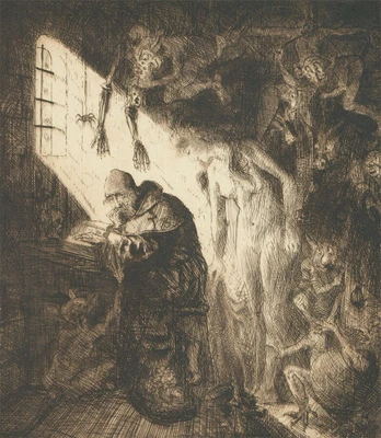 £107 • Buy Herbert Cutner (1881-1969) - Etching, The Temptation Of St Anthony