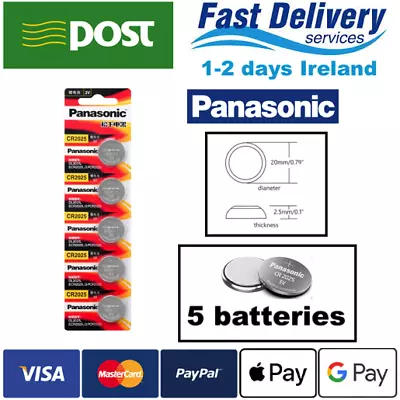 5pcs CR2025 3V Lithium Coin Button Cell Battery Panasonic DL2025 ECR2025 GPCR202 • £4.97