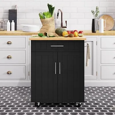 Kitchen Island Cart With StorageRolling Side Table On Wheels With Worktop • $88.99