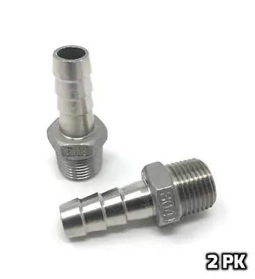 CONCORD 304 Stainless Steel 1/2  Barb Hose To 1/2  NPT Fitting Home Brew. 2 Pack • $9.98