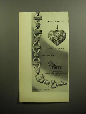 1958 Olga Tritt Jewelry Advertisement - In 14 Kt. Gold • $19.99