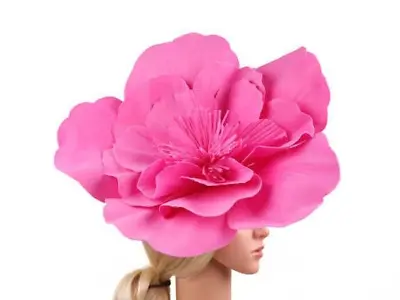 $39.99 • Buy Stunning Large Hot Pink Flower Fascinator On Matching Headband, Spring Races