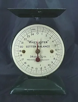 Vintage Green Waymaster Letter Balance Post Office Weighing Scales Prop • $23.42