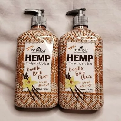 2 - New MALIBU HEMP Body Moisturizer Lotion - Vanilla Bean Cheer - 18 Fl Oz Each • $23