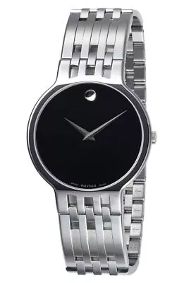 Movado Men's 606071 Esperanza Stainless-Steel Bracelet Black Dial Watch • $379