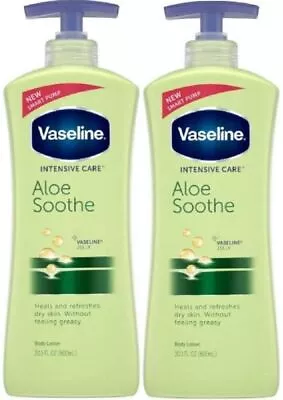 OW Vaseline Intensive Care Lotion 2 Pack X 20.3 Oz Aloe Soothe • $20.79