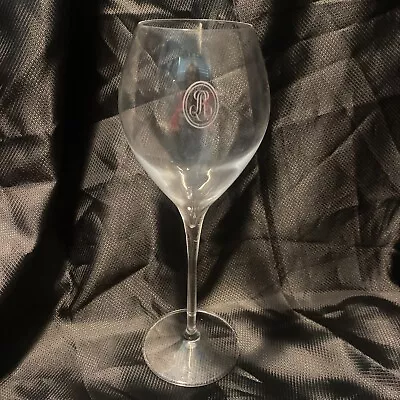 Crystal Goblet 8.5 In Tall Wine Goblet Water Glass Long Stem Monogrammed R.  (A) • $10