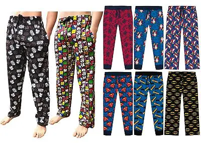 Character Lounge Pyjama Pants Mens Bottoms Marvel Star Wars DC Disney Potter • £8.99