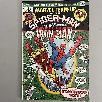 Marvel Team-Up #9 (1973) 1st Spider-man Vs Kang Iron Man Dynasty War Saga • $14