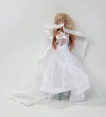 Vintage Mattel Barbie Doll Bride White Wedding Modern Day Grown Bridal Dress 380 • $12.60