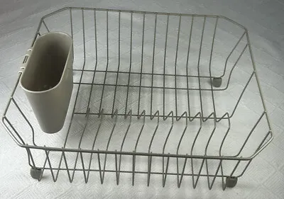 Rubbermaid Dish Drainer Rack Drying Gray Coated Wire Utensil Cup Vintage • $21.45