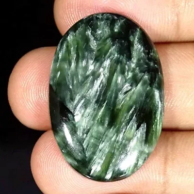 33.70Cts Natural Seraphinite Oval Cabochon Loose Gemstone 23x33x6mm • $8.99