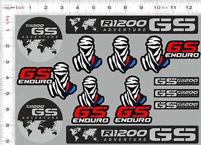 BMW R1200GS Stickers Decals Adventure Motorcycle GS ENDURO Dakar Set Decal • $20