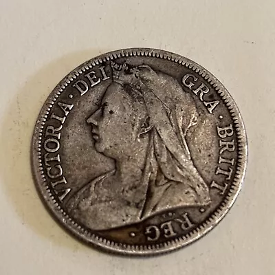 Queen Victoria Silver Half Crown 1900 Old Head • $13.66