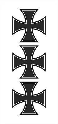 3 German Iron Cross Flag Hard Hat Motorcycle Helmet IPhone Stickers Decal HS1028 • $4.95