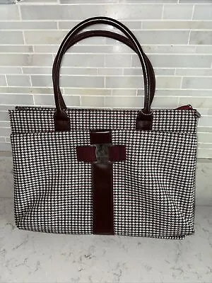 Valentino Rudy Italian Bag Tote Purse 11” X 15” X 4” Vintage Houndstooth Pattern • $85