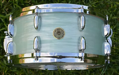 GRETSCH USA CUSTOM VINTAGE OYSTER WHITE 6-1/2x14 SNARE DRUM For YOUR SET! I807 • $719.95