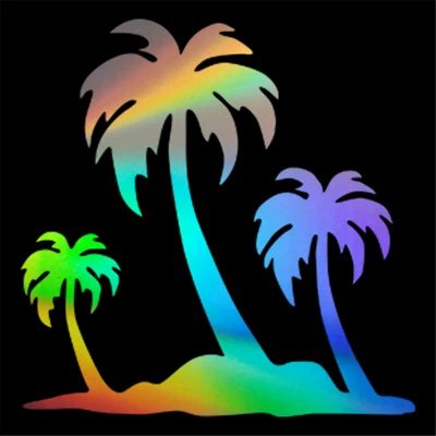 Palm Tree On Island Prints Sticker Vinyl Decal Car Door Wall Window Decor Gift • $3.29