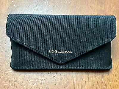 Dolce & Gabbana Black Fabric Semi Hard Eyeglass Case Button Closure • $12