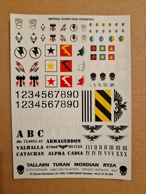 $6.20 • Buy Imperial Guard Tank Transfer Sheet Leman Russ Chimera Basilisk Hellhound 40k GW