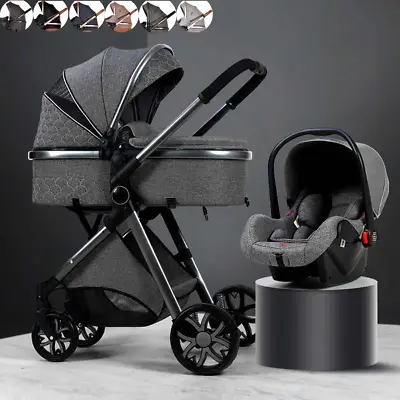 Baby Pram Infant Buggy Toddler  Stroller 3in1 Travel System FREEBIES • £198.99