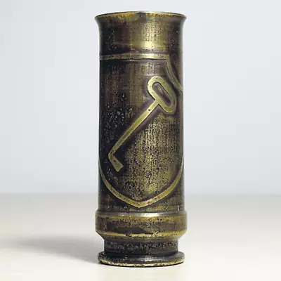 Trench Art Brass Flak Shot Glass WWII German Wehrmacht Division Memorabilia • £33.78