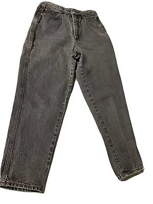 Gitano Vintage Mom Jeans High Waist Tapered Leg Black Stone Washed Size 12 Short • $15
