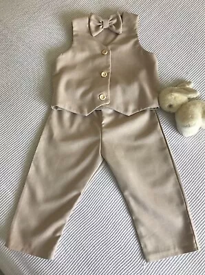 Boys Linen Suit - Pageboy Outfit - Wedding Suit - Christening Gown - Baby Gift • £53