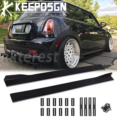 Side Skirts Wide Body Extension Rocker Panel GLOSSY For Mini Cooper S R53 R56 • $75.55