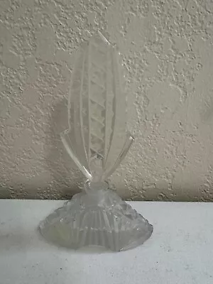 Vintage Czech Glass Or Crystal Clear Perfume Bottle W/ Tall Stopper • $45