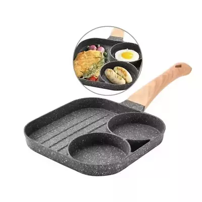 2 Hole Frying Pot Pan Omelet Pan Non-stick Egg Ham Pancake Steak Breakfast Maker • £9.99