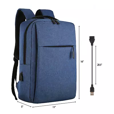 $18.80 • Buy 16  Laptop Backpack Men Women Travel School Bag W USB Charging Port Waterproof