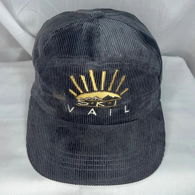 $25 • Buy Vintage SKI VAIL Cap  Hat Corduroy Style Ski Country Colorado