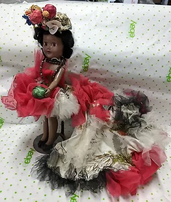 Vntg Tagged Chiquita  11  Black Hard Plastic Doll  1950's Elaborate ChaCha Dress • $25