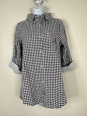 NWT Concepts Sport Womens Size S Houndstooth Alabama Button Up Shirt 3/4 Sleeve • $9.77